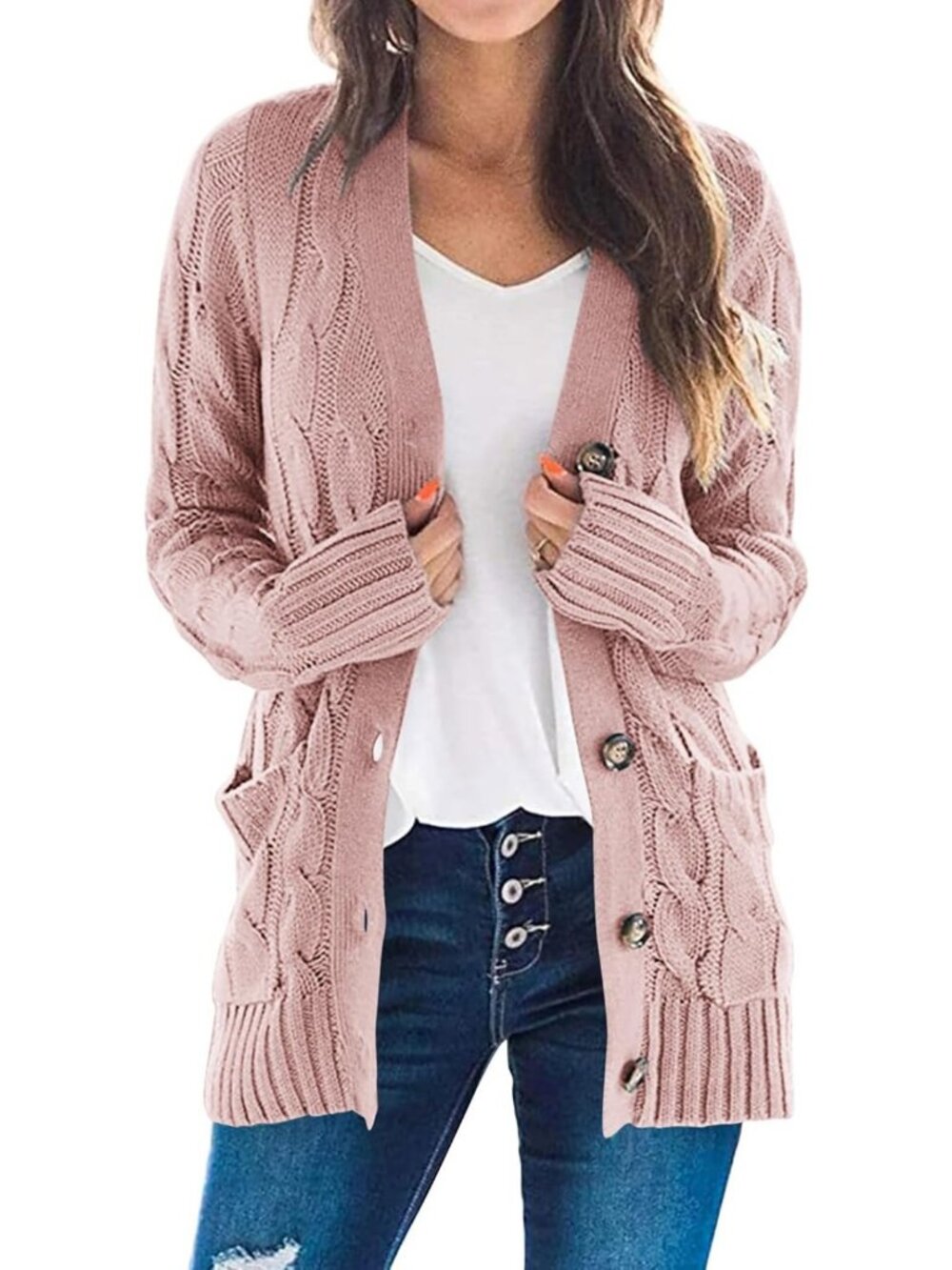 Cozy Chunky Cable Knit Cardigan Sweater for Women - Fall Fashion Essential